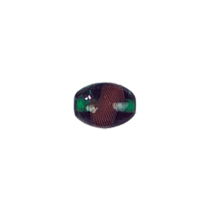 Feather design Oval shaped Lampworked Glass Beads 5190