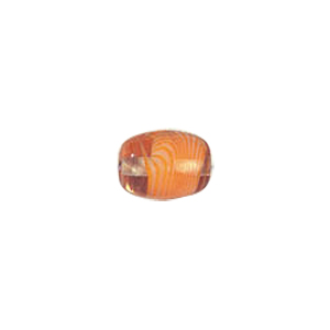 Feather design Oval shaped Lampworked Glass Beads 5192