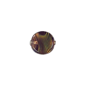 Feather design Coin shaped Lampworked Glass Beads 5201