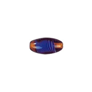 Feather design Oval shaped Lampworked Glass Beads 5216