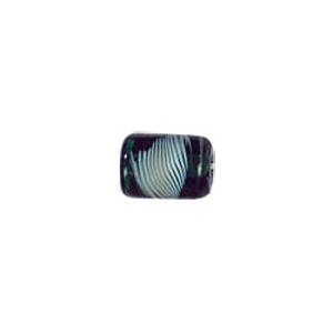 Feather design Tube shaped Lampworked Glass Beads 5222