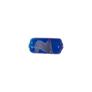 Feather design Tube shaped Lampworked Glass Beads 5228