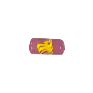 Feather design Tube shaped Lampworked Glass Beads 5229