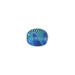 Feather design Pebble shaped Lampworked Glass Beads 5230