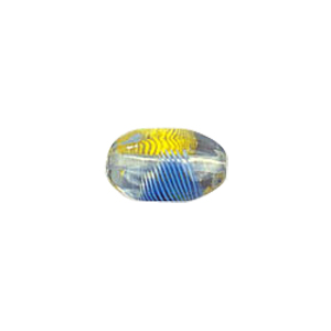 Feather design Pebble shaped Lampworked Glass Beads 5232