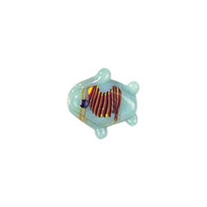 Feather design Fish shaped Lampworked Glass Beads 5241