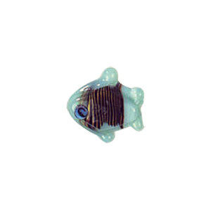 Feather design Fish shaped Lampworked Glass Beads 5243