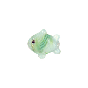 Feather design Fish shaped Lampworked Glass Beads 5246