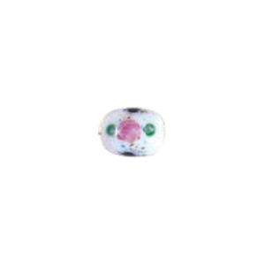 Fancy Lampworked w or colorful Stringer White Glass Beads 5374