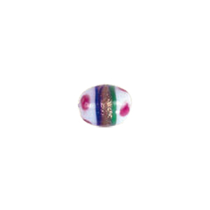 Fancy Lampworked w or colorful Stringer White Glass Beads 5381