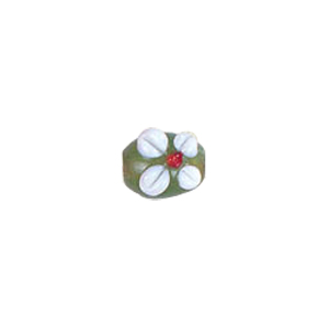 Raised 3D Flower Lampworked Glass Beads 5518