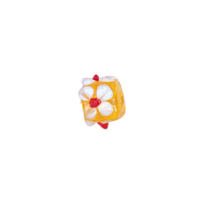 Raised 3D Flower Lampworked Glass Beads 5529