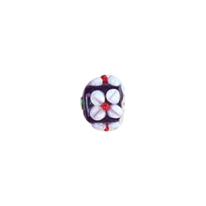 Raised 3D Flower Lampworked Glass Beads 5542