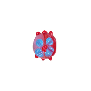 Raised 3D Flower Lampworked Glass Beads 5549