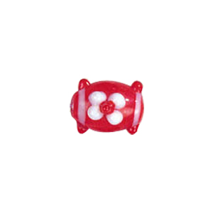 Raised 3D Flower Lampworked Glass Beads 5566