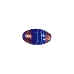 Feather design Oval shaped Lampworked Glass Beads 5610