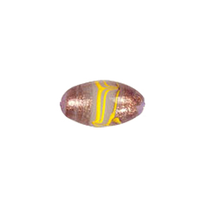 Feather design Oval shaped Lampworked Glass Beads 5616