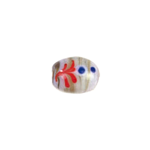 Tree or Flower design decorated Lampworked Glass Beads 5790
