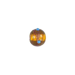 Gold stone striped Lampworked Beads 5836