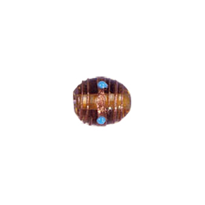 Gold stone striped Lampworked Beads 5857