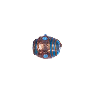 Gold stone striped Lampworked Beads 5861