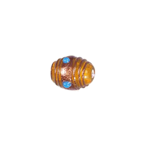Gold stone striped Lampworked Beads 5862