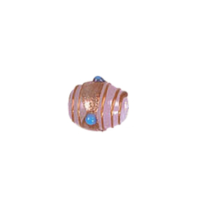 Gold stone striped Lampworked Beads 5863