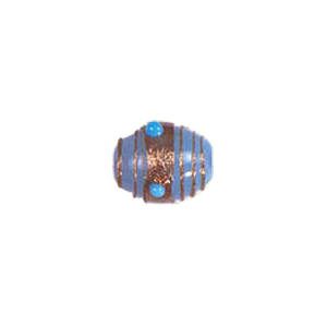 Gold stone striped Lampworked Beads 5865