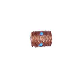 Gold stone striped Lampworked Beads 5873