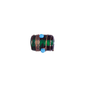 Gold stone striped Lampworked Beads 5876