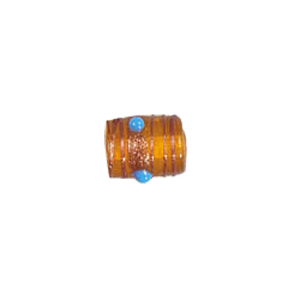 Gold stone striped Lampworked Beads 5878