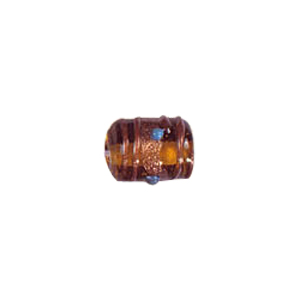 Gold stone striped Lampworked Beads 5881