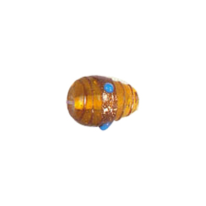 Gold stone striped Lampworked Beads 5894