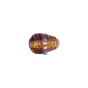 Gold stone striped Lampworked Beads 5902