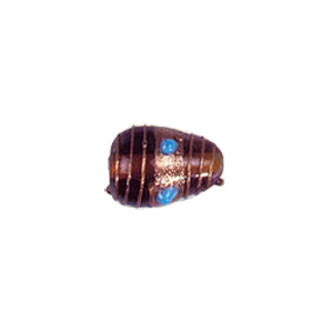 Gold stone striped Lampworked Beads 5903