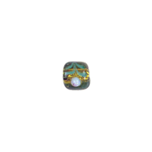 Tree and Flower design decorated Silver foiled Beads 5918