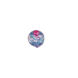 Tree and Flower design decorated Silver foiled Beads 5921