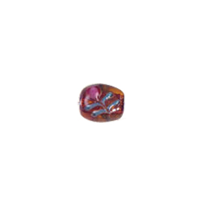 Tree and Flower design decorated Silver foiled Beads 5923