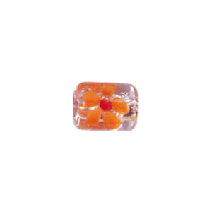 Tree and Flower design decorated Silver foiled Beads 5949