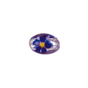 Tree and Flower design decorated Silver foiled Beads 5950