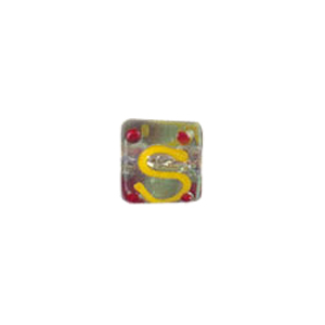 Tree and Flower design decorated Silver foiled Beads 5961