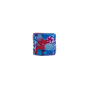 Tree and Flower design decorated Silver foiled Beads 5963