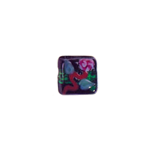 Tree and Flower design decorated Silver foiled Beads 5965
