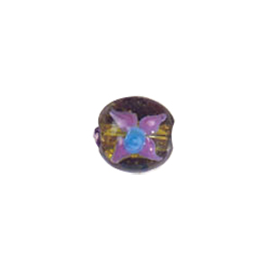 Tree and Flower design decorated Silver foiled Beads 5969