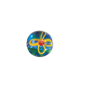 Tree and Flower design decorated Silver foiled Beads 5970