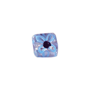 Tree and Flower design decorated Silver foiled Beads 5973