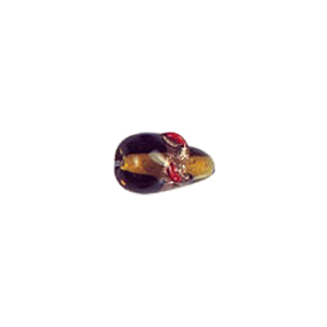 Twisted Gold band Lampworked Glass Beads 6154