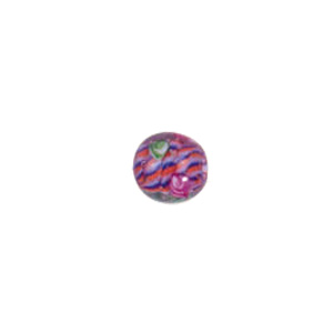 Color lined Flower pattern Lampworked Glass Beads 6267