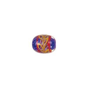 Color lined Flower pattern Lampworked Glass Beads 6268