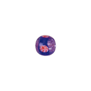 Color lined Flower pattern Lampworked Glass Beads 6269